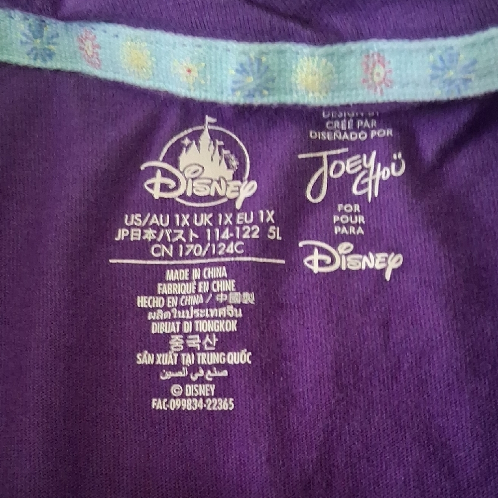 Disney Joey Chou 1x Purple T-Shirt Castle, Teacups, Tinkerbelle, Mickey & Minnie - Picture 2 of 6